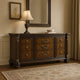 Naddy Wide Dresser | Ornate Carving | Brown Pine Wood BM340312