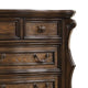 Leova Tall Dresser Chest | 6 Drawers | Ornate Molding | Brown Hardwood BM340313