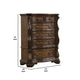 Leova Tall Dresser Chest | 6 Drawers | Ornate Molding | Brown Hardwood BM340313