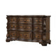 Leova Wide Dresser | 9 Drawers | Ornate Molding| Brown Asian Hardwood BM340314