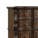 Leova Wide Dresser | 9 Drawers | Ornate Molding| Brown Asian Hardwood BM340314