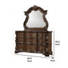 Leova Wide Dresser | 9 Drawers | Ornate Molding| Brown Asian Hardwood BM340314