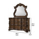 Leova Wide Dresser | 9 Drawers | Ornate Molding| Brown Asian Hardwood BM340314