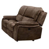 Heny Manual Reclining Loveseat | Brown Fabric Seating | 68" No Sag