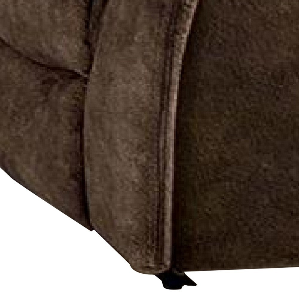 Heny Manual Reclining Loveseat | Brown Fabric Seating | 68’’ No Sag BM340315