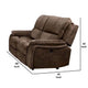 Heny Manual Reclining Loveseat | Brown Fabric Seating | 68’’ No Sag BM340315