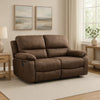 Heny Manual Reclining Loveseat | Brown Fabric Seating | 68" No Sag