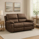 Heny Manual Reclining Loveseat | Brown Fabric Seating | 68" No Sag