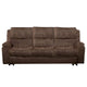 Heny Manual Reclining Sofa | Brown Fabric Seating | 88" | No Sag
