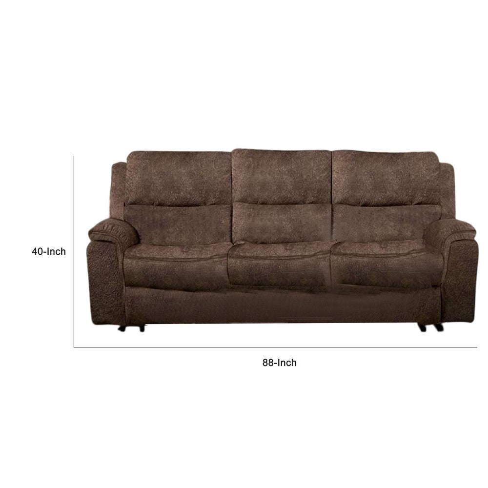 Heny Manual Reclining Sofa | Brown Fabric Seating | 88’’ | No Sag BM340316