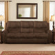 Heny Manual Reclining Sofa | Brown Fabric Seating | 88" | No Sag