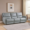 Pono Power Reclining Sofa | Pale Blue Top Grain Leather | 85" | Zero Gravity