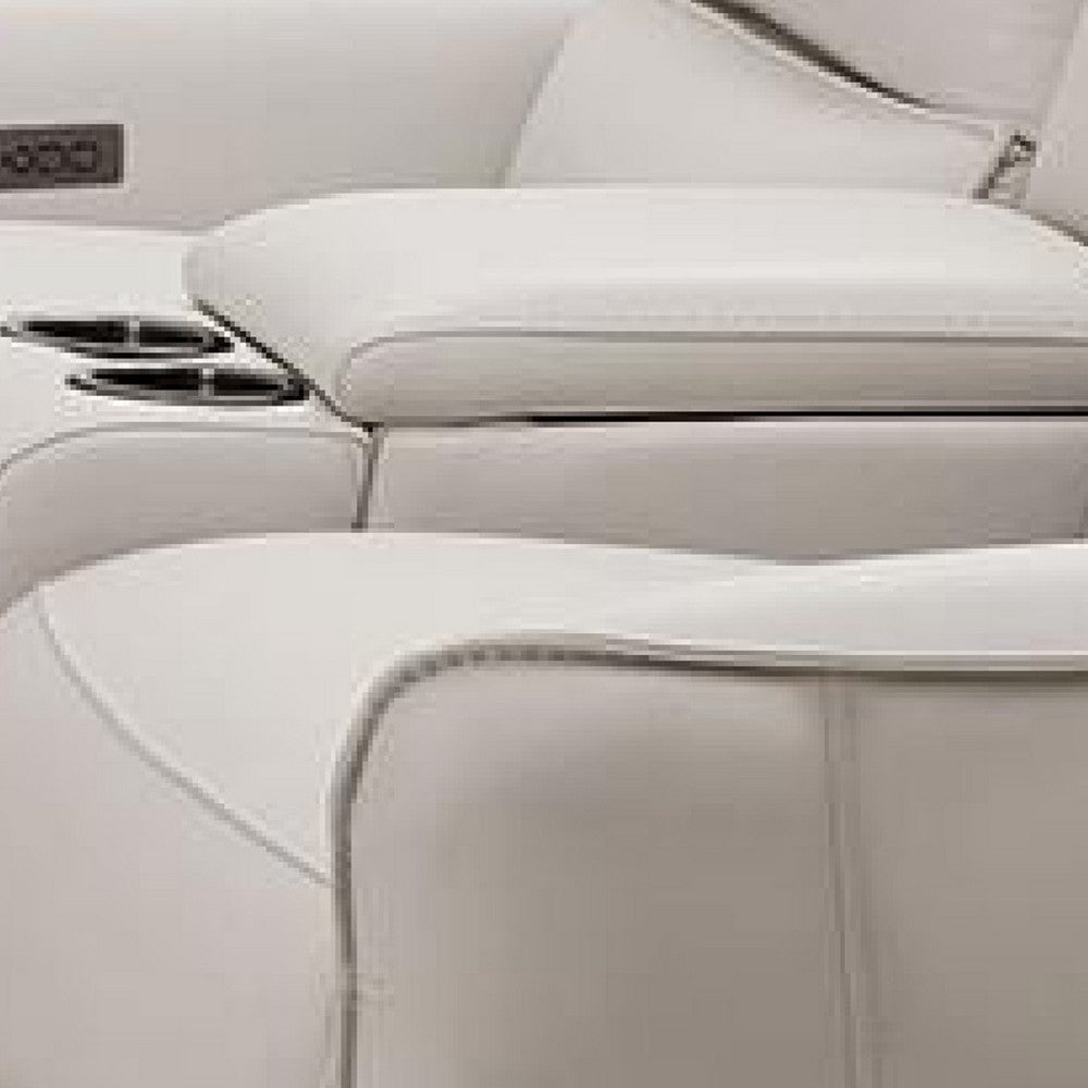 Pono Power Recliner Loveseat | Beige Top Grain Leather | Zero Gravity BM340321