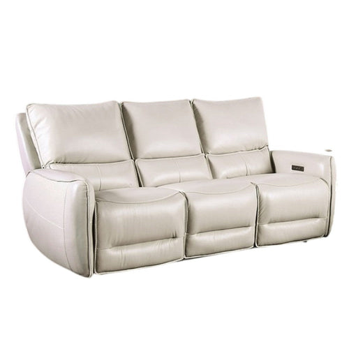 Pono Power Reclining Sofa | Beige Top Grain Leather | 85" | Zero Gravity