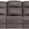 Akto Power Reclining Sofa | Gray Faux Leather | Drop Table Cup Holders BM340324