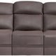 Akto Power Reclining Sofa | Gray Faux Leather | Drop Table Cup Holders BM340324