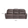 Akto Power Reclining Sofa | Gray Faux Leather | Drop Table Cup Holders BM340324