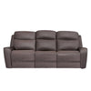 Akto Power Reclining Sofa | Gray Faux Leather | Drop Table Cup Holders