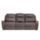 Akto Power Reclining Sofa | Gray Faux Leather | Drop Table Cup Holders