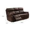 Runy Power Recliner Sofa | Pillowy Brown Top Grain Leather | 86’’ BM340325