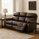 Runy Power Recliner Sofa | Pillowy Brown Top Grain Leather | 86"