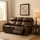 Runy Power Recliner Sofa | Pillowy Brown Top Grain Leather | 86"