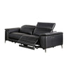 Cuny Power Reclining Sofa | Black Faux Leather | 88" Wall Hug