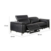 Cuny Power Reclining Sofa | Black Faux Leather | 88" Wall Hug