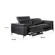Cuny Power Reclining Sofa | Black Faux Leather | 88" Wall Hug