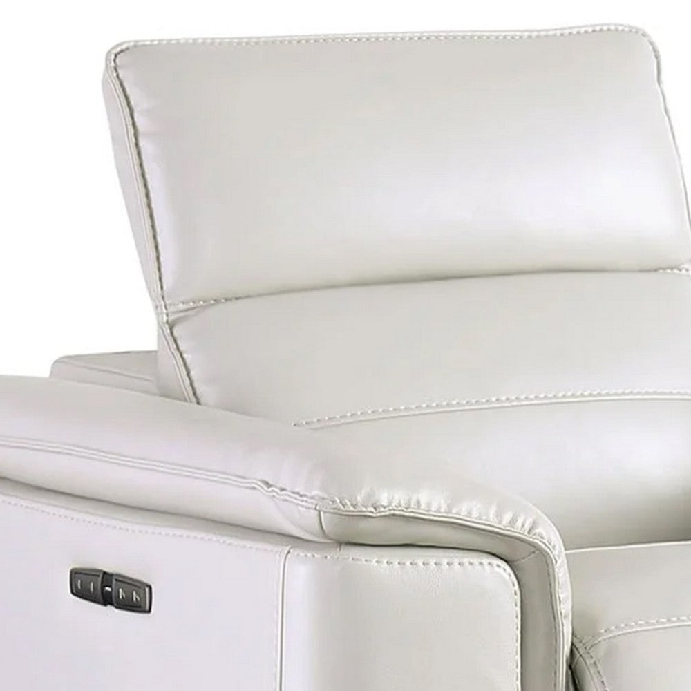 Cuny Power Recliner Chair | Taupe Gray Faux Leather | Wall Hug Back BM340327