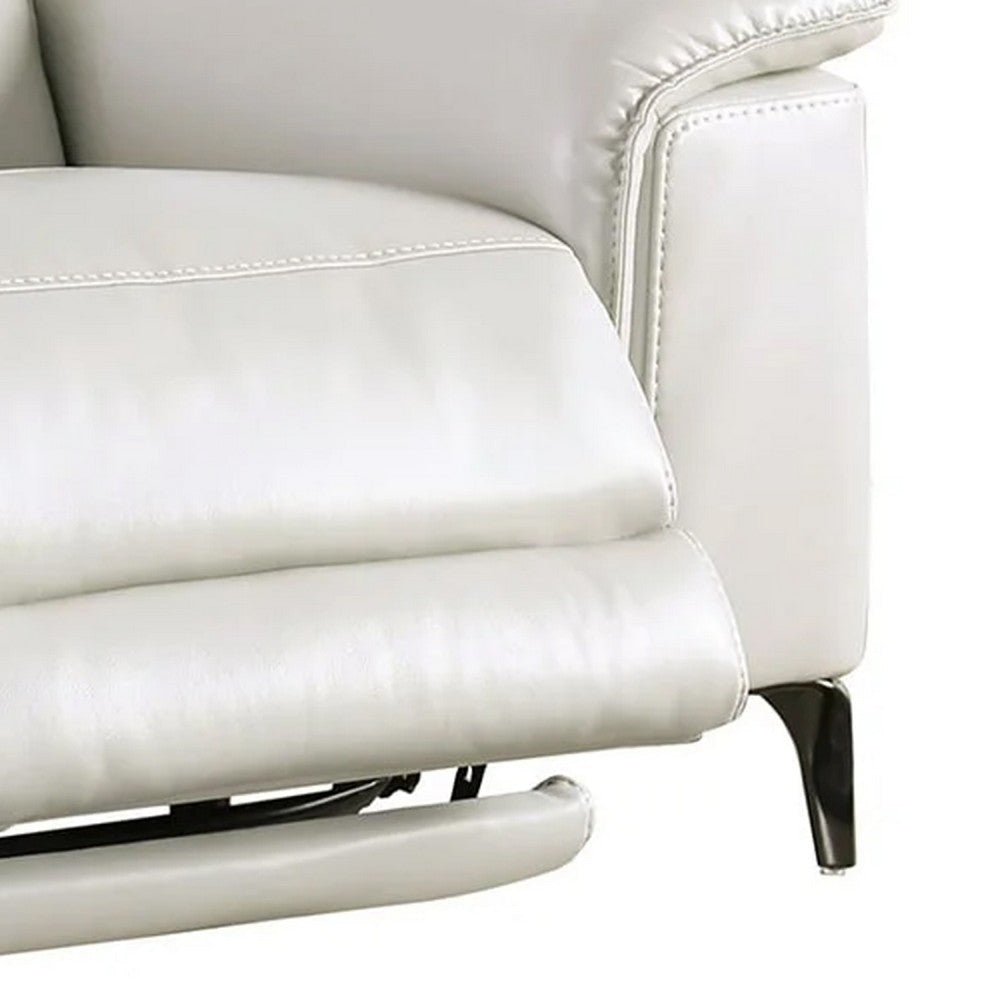 Cuny Power Recliner Chair | Taupe Gray Faux Leather | Wall Hug Back BM340327