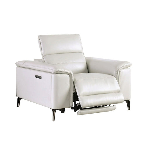 Cuny Power Recliner Chair | Taupe Gray Faux Leather | Wall Hug Back