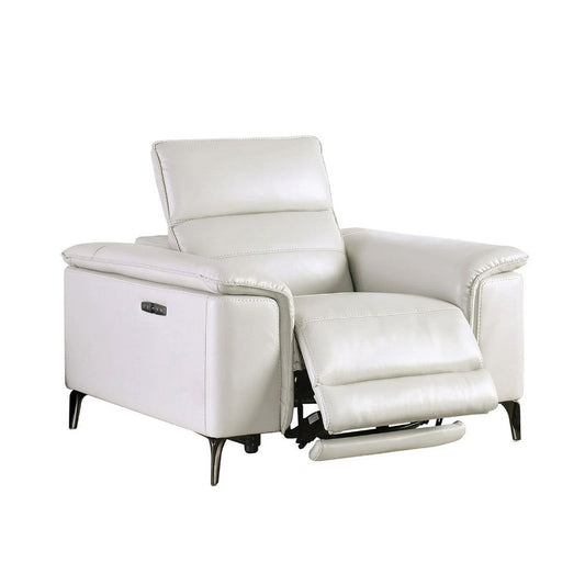 Cuny Power Recliner Chair | Taupe Gray Faux Leather | Wall Hug Back