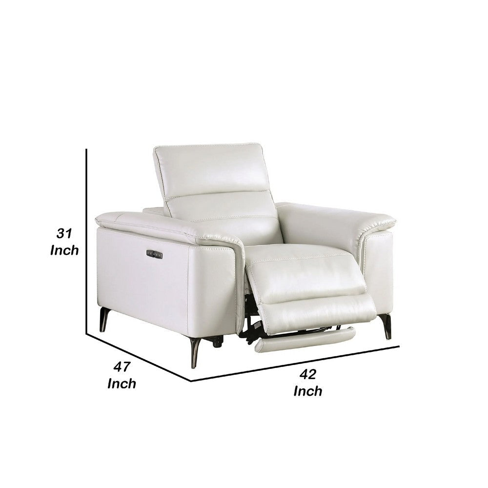 Cuny Power Recliner Chair | Taupe Gray Faux Leather | Wall Hug Back BM340327