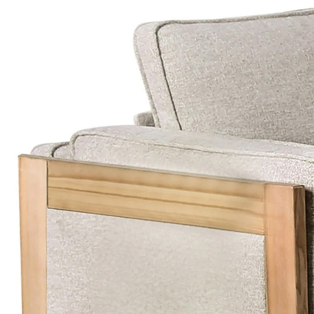 Denu Loveseat | Light Brown Fabric Padded | Welt Trim Details | 70’’ BM340328