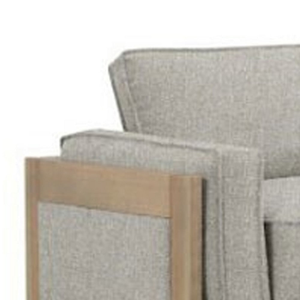 Denu Sofa | Light Brown Fabric Padded | Welt Trim Details | 93’’ BM340329