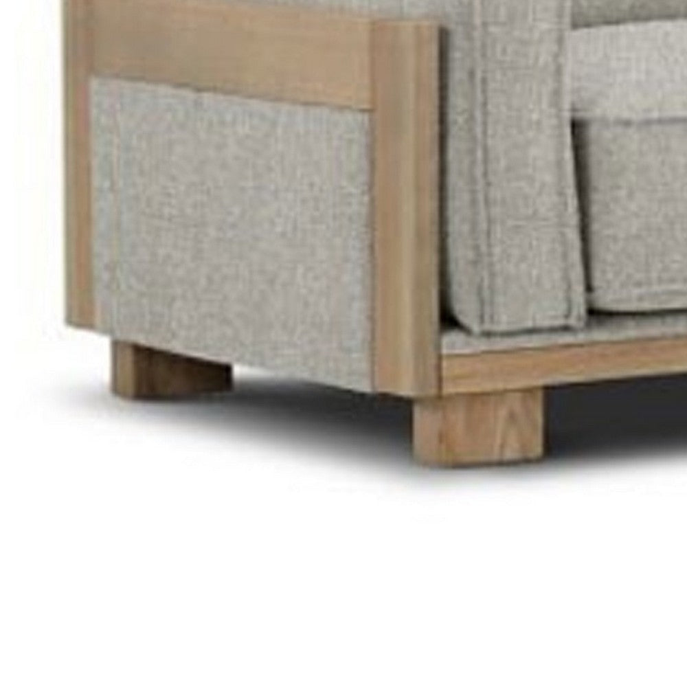 Denu Sofa | Light Brown Fabric Padded | Welt Trim Details | 93’’ BM340329