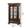 Naddy 81’’ Curio China Cabinet | 2 Glass Doors 4 Shelves | Brown Solid Wood BM340330