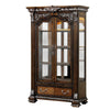 Naddy 81" Curio China Cabinet | 2 Glass Doors 4 Shelves | Brown Solid Wood