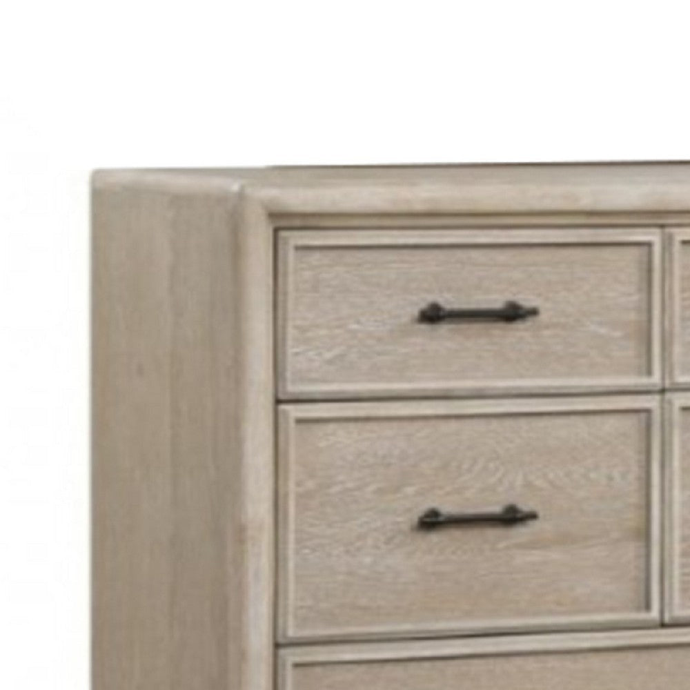 Myna 64’’ Wide Dresser | 8 Drawers | White Oak Veneer | Solid Wood BM340332
