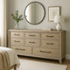 Myna 64" Wide Dresser |  8 Drawers | White Oak Veneer | Solid Wood