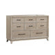 Myna 64" Wide Dresser |  8 Drawers | White Oak Veneer | Solid Wood
