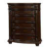 Kera Classic Tall Dresser Chest | 6 Drawers | Traditional Carved Cherry Brown Wood