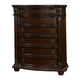 Kera Classic Tall Dresser Chest | 6 Drawers | Traditional Carved Cherry Brown Wood