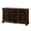 Kera Classic Dresser | 69" | 12 Drawers | Sculpted Cherry Brown Wood