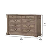 Roi Wide Dresser | 62’’ | 9 Dovetail Drawers | Weathered Gray BM340335