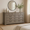 Roi Wide Dresser | 62" | 9 Dovetail Drawers | Weathered Gray