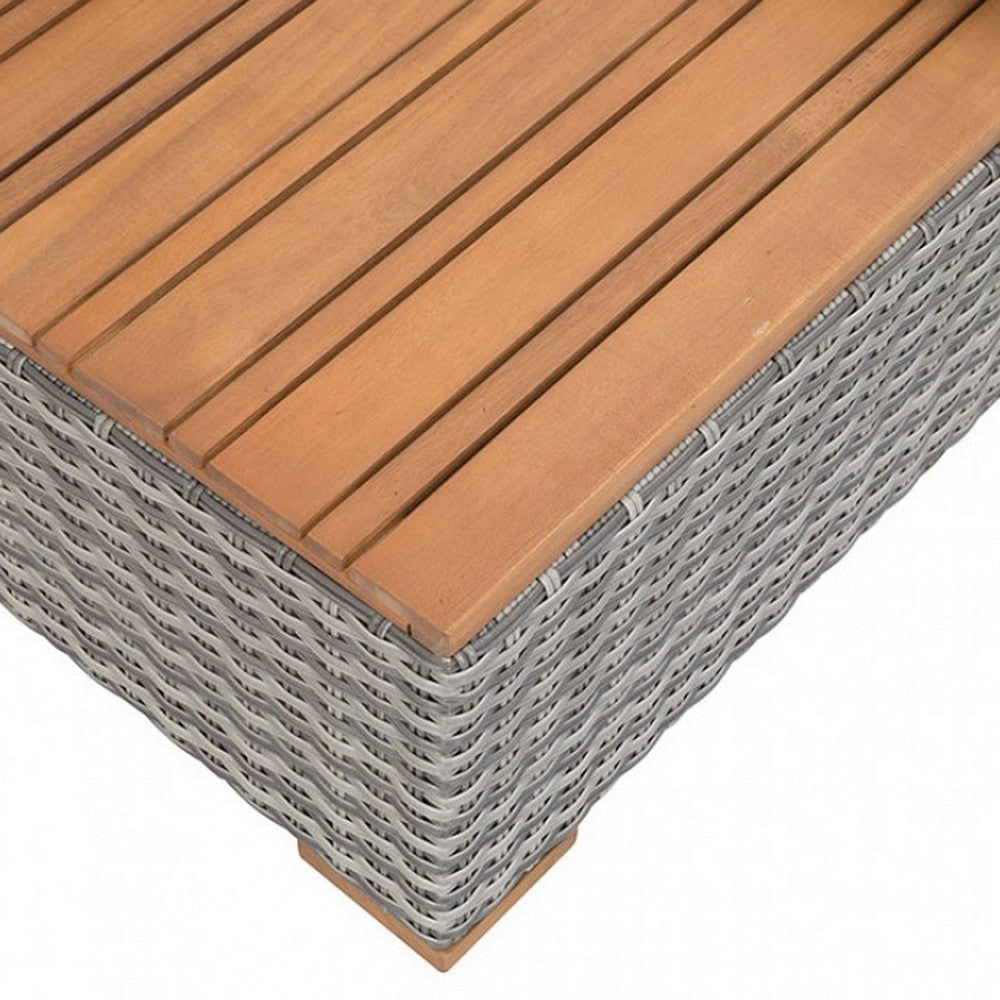 Timy Outdoor Reclining Chaise Lounge Set w Storage Bench | Pillows | Gray BM340338