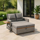 Timy Outdoor Reclining Chaise Lounge Set w Storage Bench | Pillows | Gray BM340338