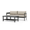 Lea Patio Sofa & Coffee Table Set | Open Storage Shelf | Black Aluminium BM340339